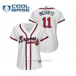 Maglia Baseball Donna Atlanta Braves Ender Inciarte Cool Base Majestic 1ª2019 Bianco