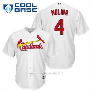 Maglia Baseball Uomo St. Louis Cardinals Yadier Molina 4 Bianco 1ªCool Base