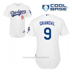 Maglia Baseball Uomo Los Angeles Dodgers Yasmani Grandal 9 Bianco 1ªCool Base