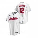 Maglia Baseball Uomo Cleveland Indians Francisco Lindor Replica Primera Bianco