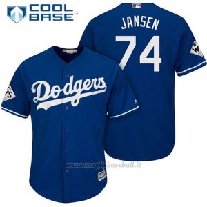 Maglia Baseball Uomo Los Angeles Dodgers 2017 World Series Kenley Jansen Cool Base