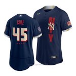 Maglia Baseball Uomo New York Yankees Gerrit Cole 2021 All Star Autentico Blu