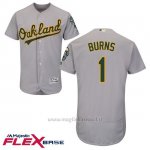 Maglia Baseball Uomo Oakland Athletics Billy Burns Grigio Autentico Collezione Flex Base Custom