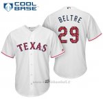 Maglia Baseball Uomo Texas Rangers 2017 Estrellas y Rayas Adrian Beltre Bianco Cool Base