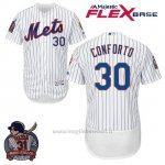Maglia Baseball Uomo New York Mets Michael Conforto Bianco Flex Base With Piazza