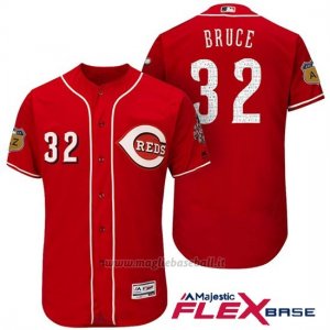 Maglia Baseball Uomo Cincinnati Reds 32 Jay Bruce Scarlet 2017 Allenamento Primaverile Flex Base Giocatore