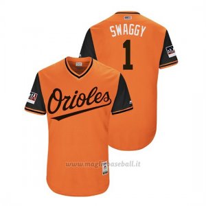 Maglia Baseball Uomo Baltimore Orioles Tim Beckham 2018 Llws Players Weekend Swaggy Orange