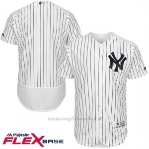 Maglia Baseball Uomo New York Yankees Majestic Flex Base Bianco Autentico Collezione