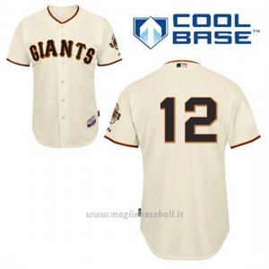 Maglia Baseball Uomo San Francisco Giants Joe Panik 12 Crema 1ªCool Base