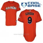 Maglia Baseball Uomo Miami Marlins Dee Gordon 9 Arancione Alterner Cool Base