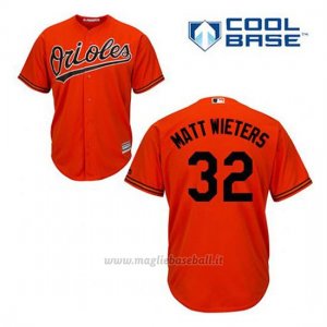 Maglia Baseball Uomo Baltimore Orioles 32 Matt Wieters Arancione Alterner Cool Base