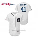 Maglia Baseball Uomo Detroit Tigers Victor Martinez 150th Aniversario Patch Flex Base Bianco