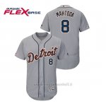 Maglia Baseball Uomo Detroit Tigers Mikie Mahtook 150th Aniversario Patch Flex Base Grigio