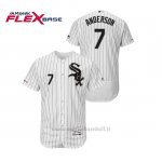 Maglia Baseball Uomo Chicago White Sox Tim Anderson 150th Aniversario Patch Flex Base Bianco Nero