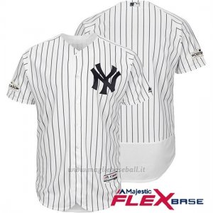 Maglia Baseball Uomo New York Yankees 2017 Postseason Bianco Flex Base