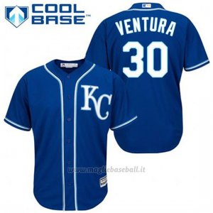 Maglia Baseball Uomo Kansas City Royals Yordano Ventura 30 Blu Alterner Cool Base