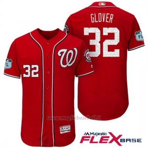 Maglia Baseball Uomo Washington Nationals Koda Glover Scarlet 2017 Allenamento Primaverile Flex Base Giocatore