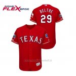 Maglia Baseball Uomo Texas Rangers Adrian Beltre 150th Aniversario Patch Final Season Stadium Patch Rosso