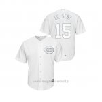 Maglia Baseball Hombre Cincinnati Reds 15 Nick Senzel 2019 Players Weekend Lil Senz Replica Bianco