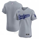 Maglia Baseball Uomo Los Angeles Dodgers Alternato Vapor Premier Elite Patch Grigio