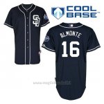 Maglia Baseball Uomo San Diego Padres Abraham Almonte 16 Blu Blu Alterner Cool Base