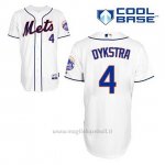 Maglia Baseball Uomo New York Mets Lenny Dykstra 4 Bianco Alterner Cool Base