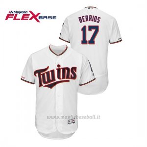 Maglia Baseball Uomo Minnesota Twins Jose Berrios 150th Aniversario Patch Flex Base Bianco