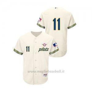 Maglia Baseball Hombre Seattle Mariners Edgar Martinez Turn Back The Clock 11 Autentico Cream