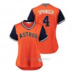 Maglia Baseball Donna Houston Astros George Springer 2018 Llws Players Weekend Springer Orange