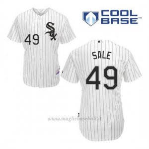 Maglia Baseball Uomo Chicago White Sox 49 Chris Sale Bianco 1ªCool Base