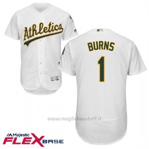 Maglia Baseball Uomo Oakland Athletics Billy Burns Bianco Autentico Collezione Flex Base Custom