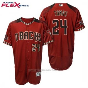 Maglia Baseball Uomo Arizona Diamondbacks 24 Yasmany Tomas Rosso Nero Alterner 20 Anniversario Flex Base