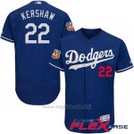 Maglia Baseball Uomo Los Angeles Dodgers Clayton Kershaw Blu Flex Base Autentico On Field
