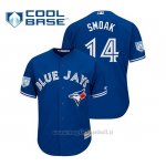 Maglia Baseball Uomo Toronto Blue Jays Justin Smoak Cool Base Entrenamiento De Primavera 2019 Blu
