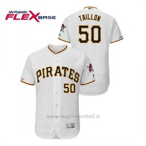 Maglia Baseball Uomo Pittsburgh Pirates Jameson Taillon 150th Aniversario Patch Flex Base Bianco
