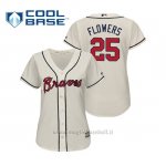 Maglia Baseball Donna Atlanta Braves Tyler Flowers Cool Base Majestic Alternato 2019 Crema