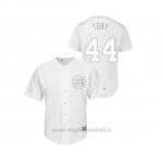 Maglia Baseball Hombre Chicago Cubs 44 Anthony Rizzo 2019 Players Weekend Tony Replica Bianco
