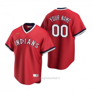 Maglia Baseball Uomo Cleveland Indians Personalizzate Cooperstown Collection Road Rosso