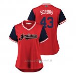 Maglia Baseball Donna Cleveland Indians Josh Tomlin 2018 Llws Players Weekend Scrubs Rosso