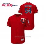 Maglia Baseball Uomo Minnesota Twins Ervin Santana 150th Aniversario Patch Autentico Flex Base Rosso