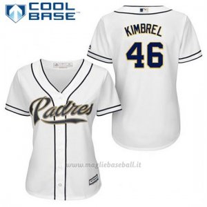 Maglia Baseball Donna San Diego Padres Craig Kimbrel 46 Bianco 1ªCool Base