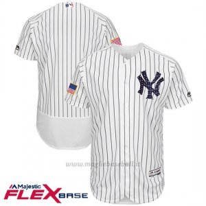 Maglia Baseball Uomo New York Yankees 2017 Estrellas y Rayas Bianco Flex Base