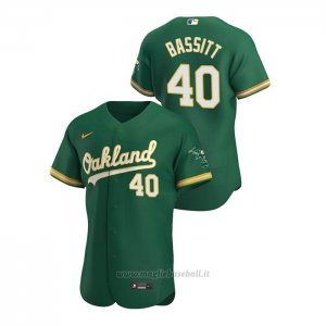Maglia Baseball Uomo Oakland Athletics Chris Bassitt Autentico 2020 Alternato Verde