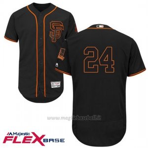 Maglia Baseball Uomo San Francisco Giants Willie Mays Majestic Autentico Collezione Flex Base Nero