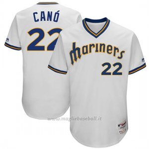 Maglia Baseball Uomo Seattle Mariners Bianco 1977 Turn Back The Clock