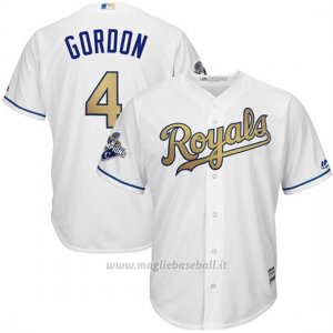 Maglia Baseball Uomo Kansas City Royals Campione 4 Alex Gordon Coolbase Ors