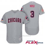 Maglia Baseball Uomo Chicago Cubs 2017 Estrellas y Rayas Cubs 3 David Ross Grigio Flex Base
