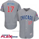Maglia Baseball Uomo Chicago Cubs 17 Kris Bryant Grigio Flex Base Autentico Collezione Giocatore