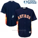 Maglia Baseball Uomo Houston Astros Blu 2017 Allenamento Primaverile Cool Base