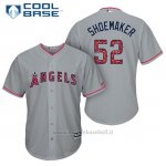 Maglia Baseball Uomo Los Angeles Angels 2017 Estrellas y Rayas Matt Shoemaker Grigio Cool Base